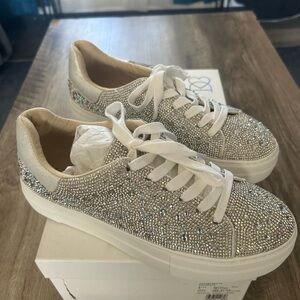 David's Bridal Silver Glitter Sneakers (never worn)!